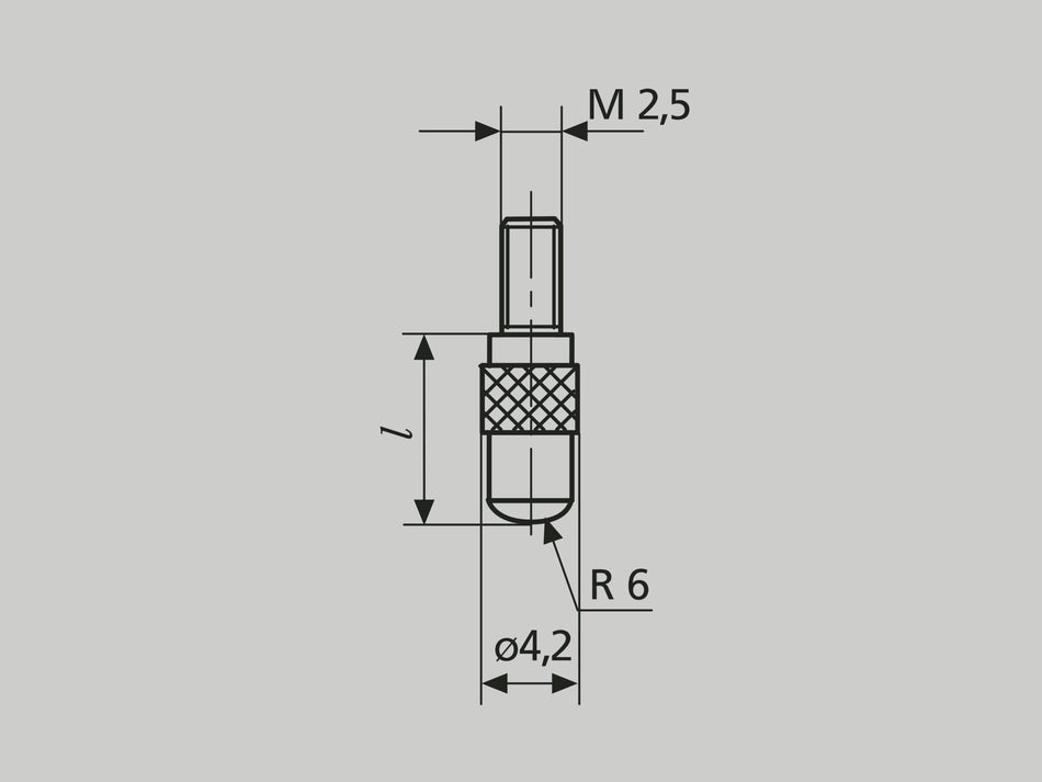 902 H Sférický dotek,L= 15mm měř. plocha z tvrdokovu