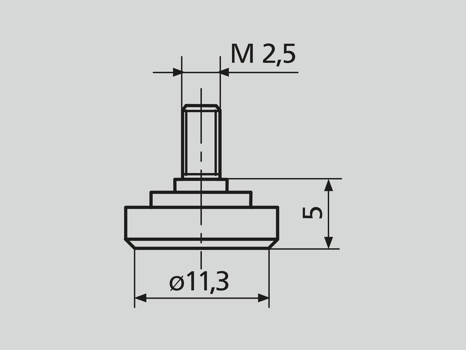 907 měřicí dotyk plochý z , D = 11,3 mm