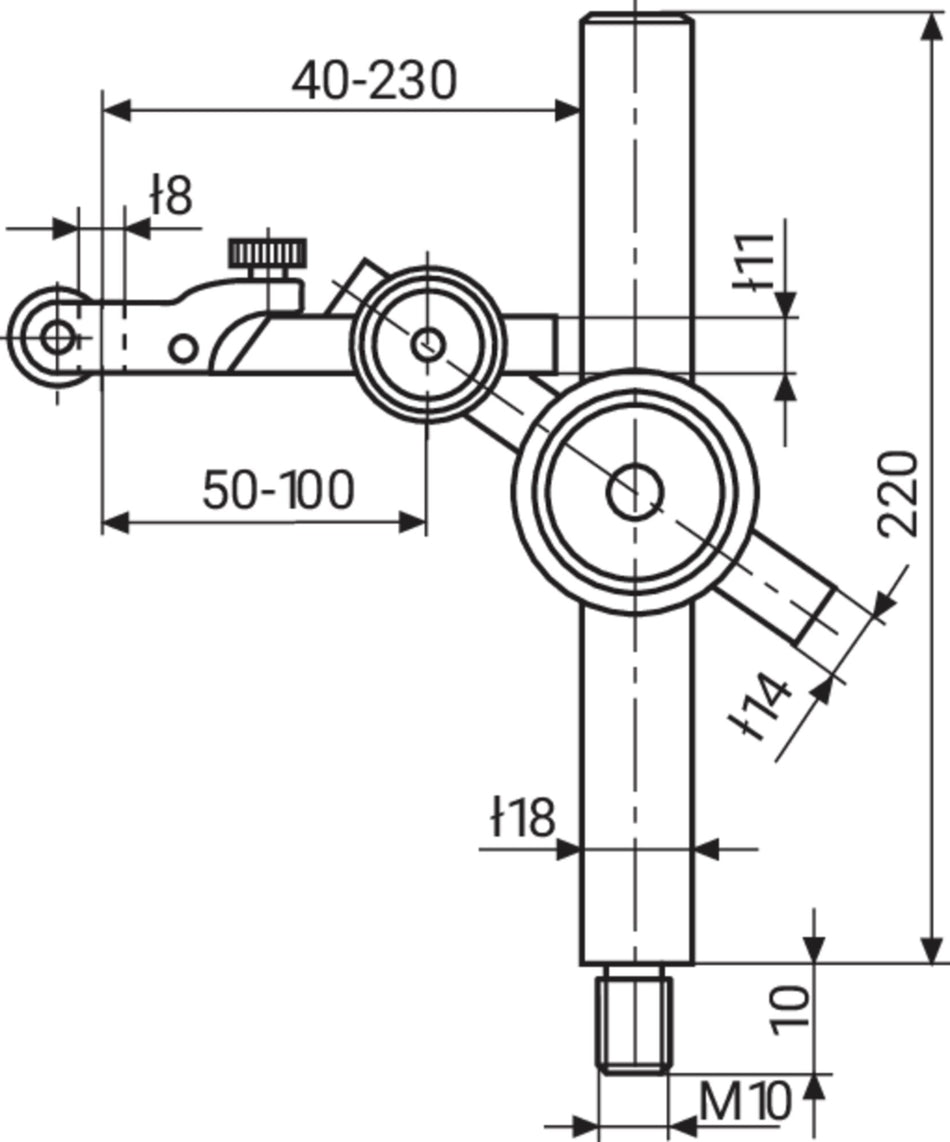 815 XMA tyč.sestava se závitem pro našroubování/2klouby