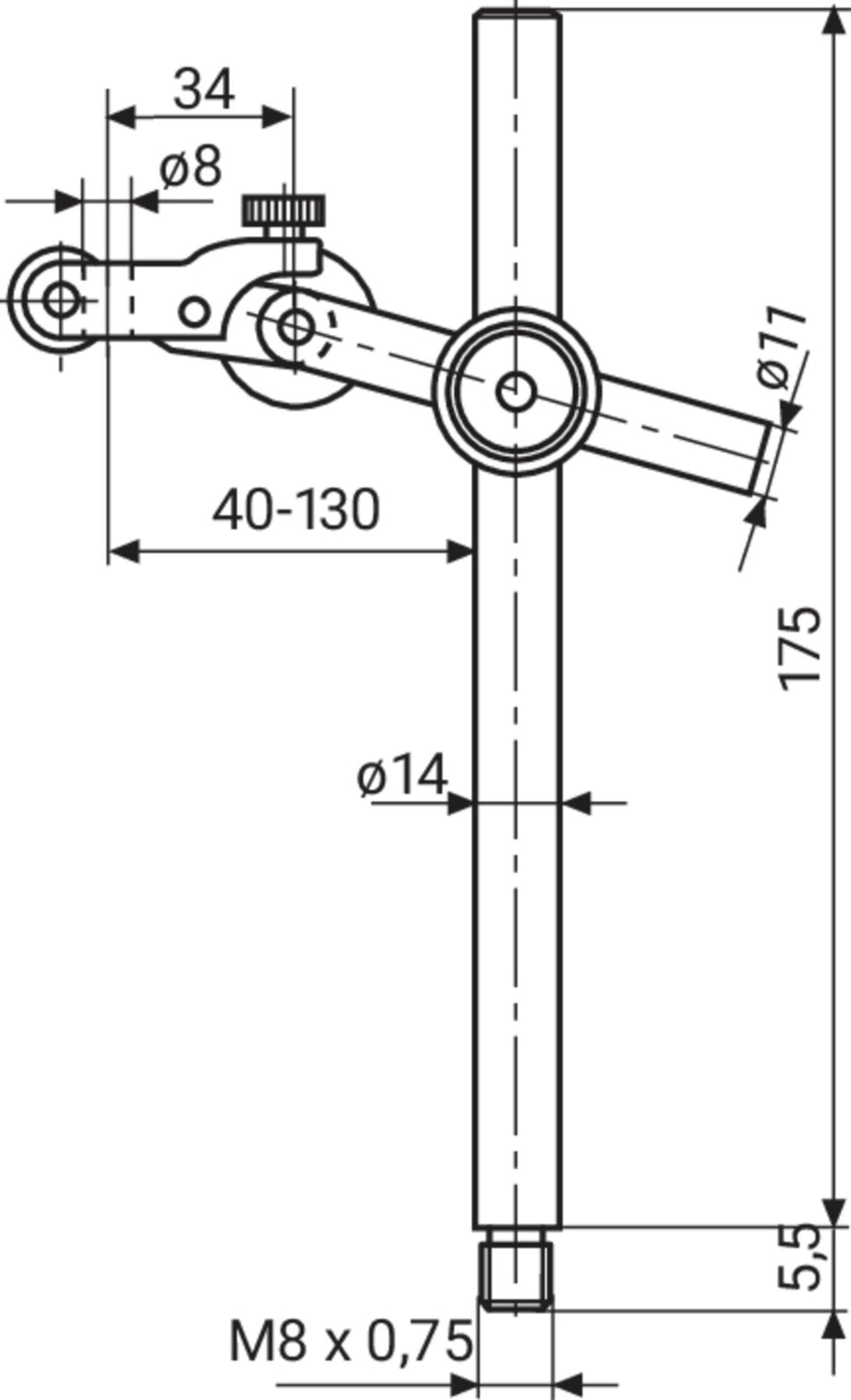 815 XP tyč.sestava se závitem pro našroubování/1 kloub