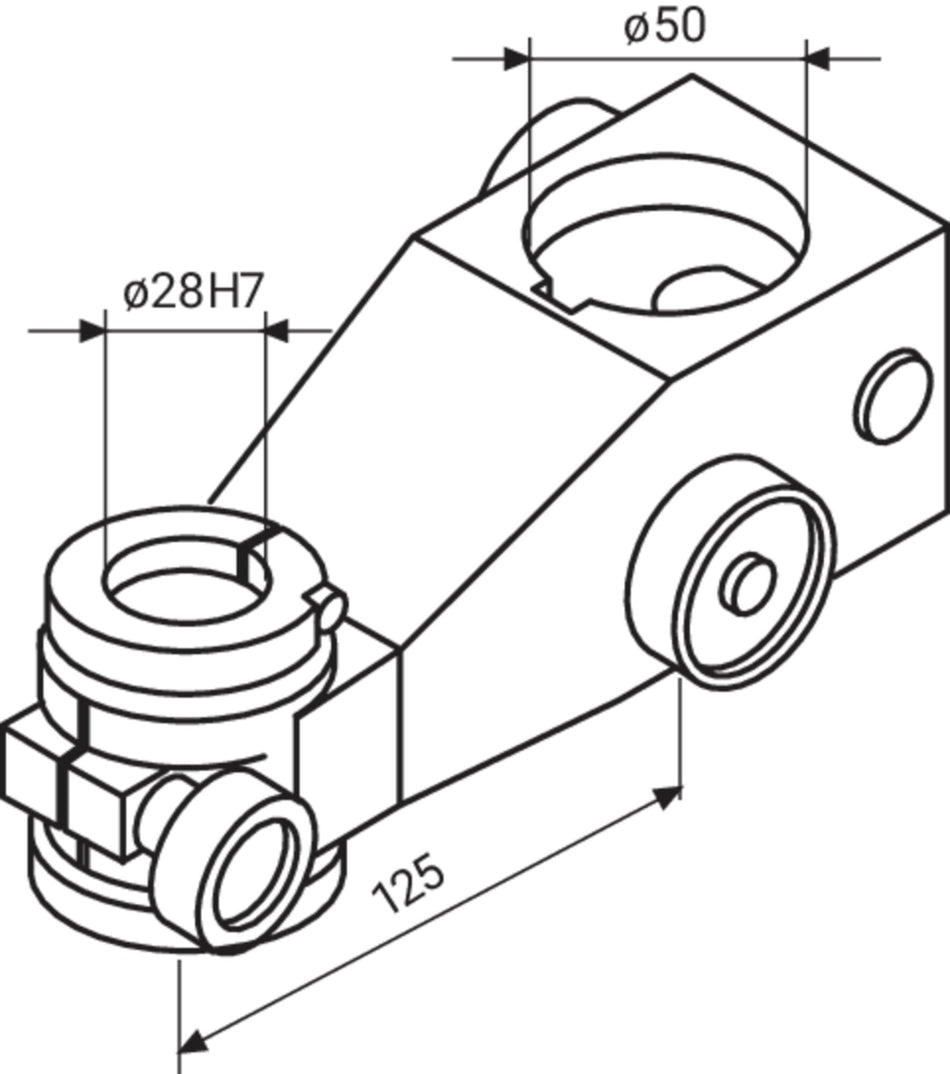 827 b 18 Výložníková ramena s upínacím otvorem 28 mm