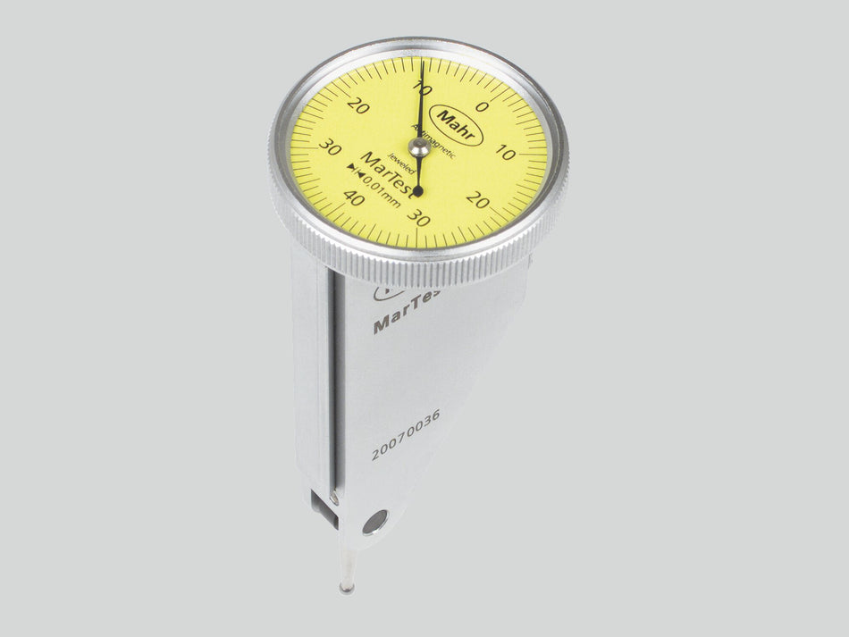 800 V Páčkový úchylkoměr s vodorovným číselníkem, délka dotykového raménka 14,5 mm, rozsah měření v jednom směru / ⌀ pouzdra: 0,4/28mm