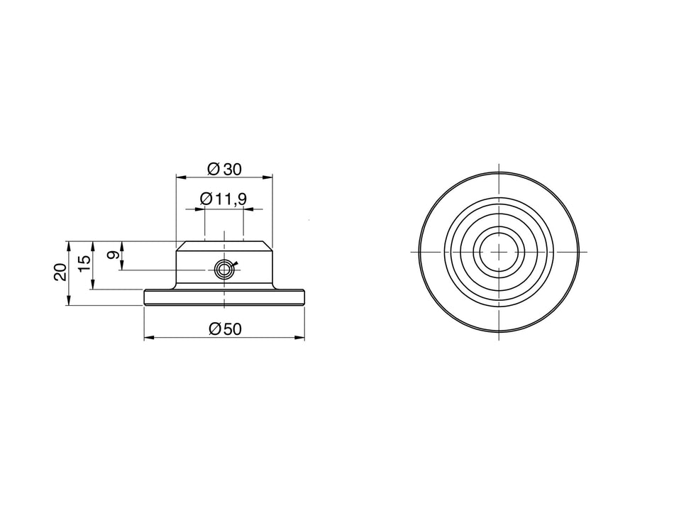 844 Dt-s hloubkový dorazový kotouč pro měřící trny Ø 16 -40 mm