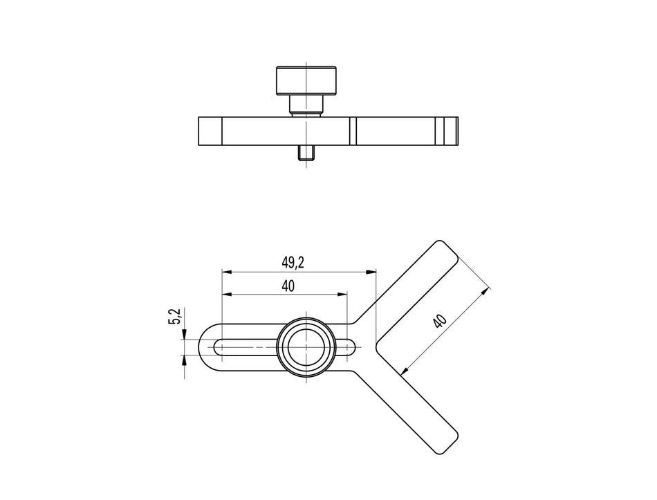 844 KMp Prismatischer Anschlag für Messstativ 844 KM