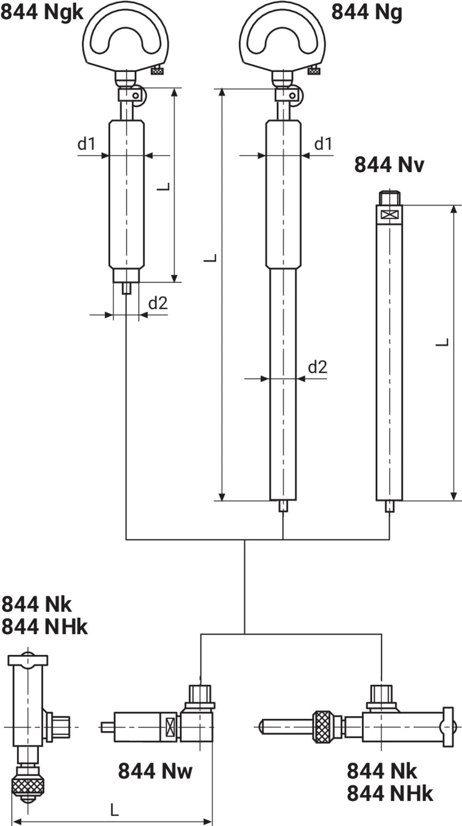 844 NK měřicí hlava pro měřicí rozsah 400-800 mm