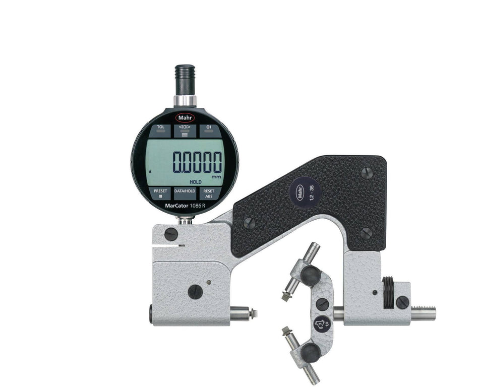 853/SO 35-75 mm třmenový kalibr s přesným úchylkoměrem na závity s 853QG5 fact1 s kalibrací