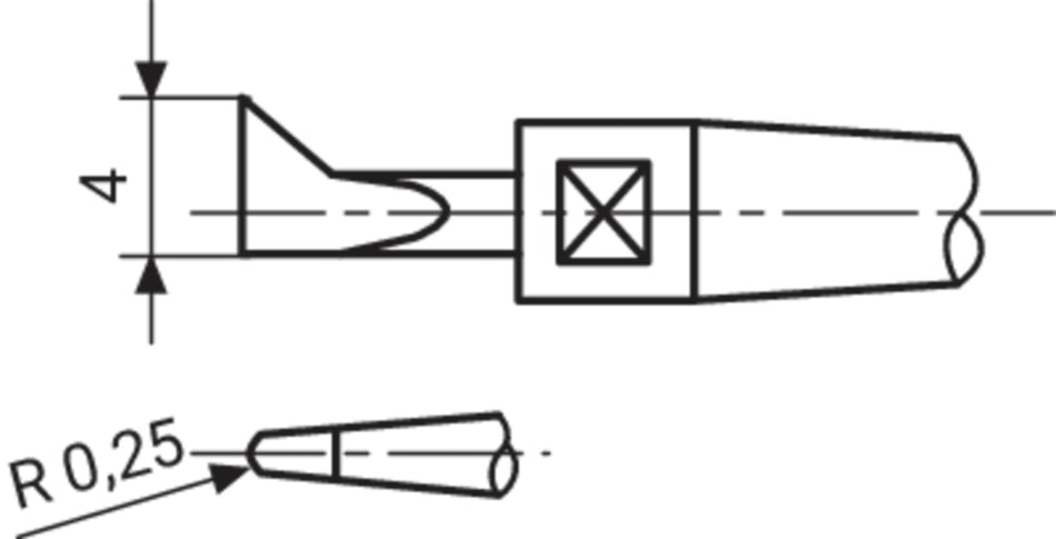 40 He 6 Měřicí vložky se zahnutým nosem