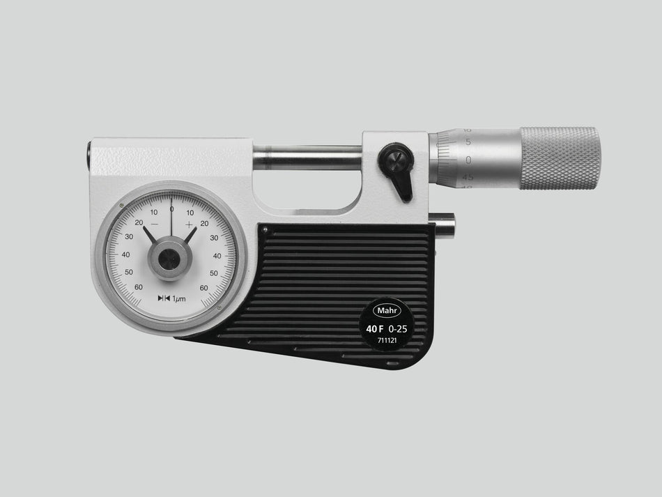 40 F třmenový mikrometr s přesným úchylkoměrem, rozsah měření: 25-50mm