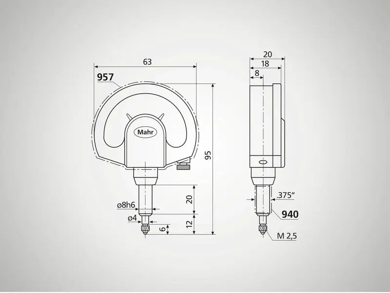 Mahr 1010 T přesný úchylkoměr Millimess +/-0,25mm, 0,01mm, IP 54